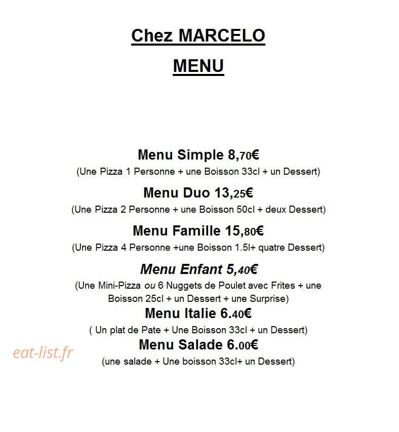 Pizzéria chez Marcello — carte page 7