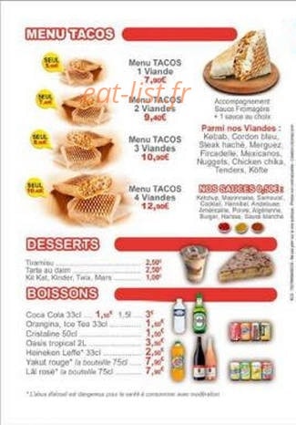 Restaurant kebab des flandres — carte page 4