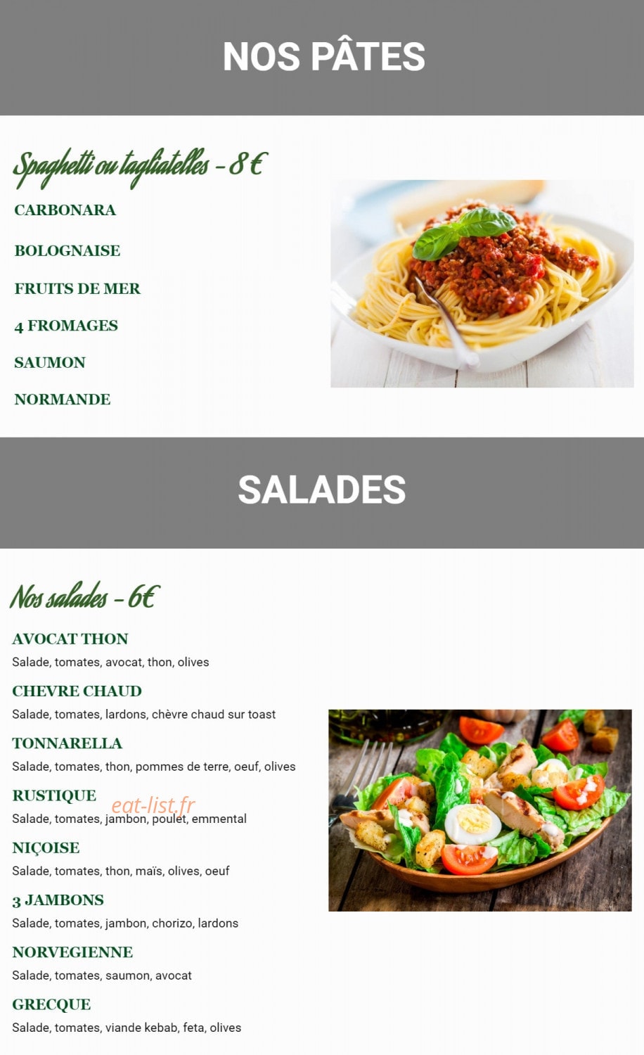 Subito Pizza — carte page 3