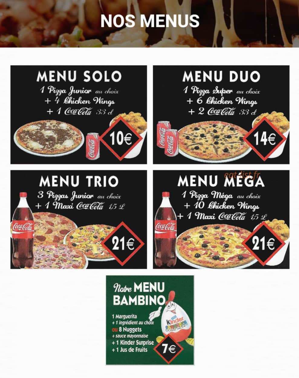 Subito Pizza — carte page 4