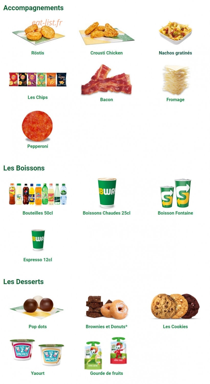 Subway — carte page 6