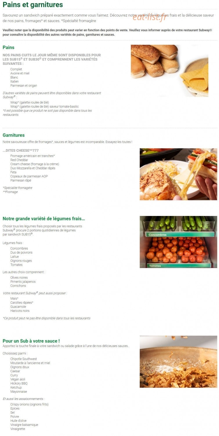 Subway — carte page 7