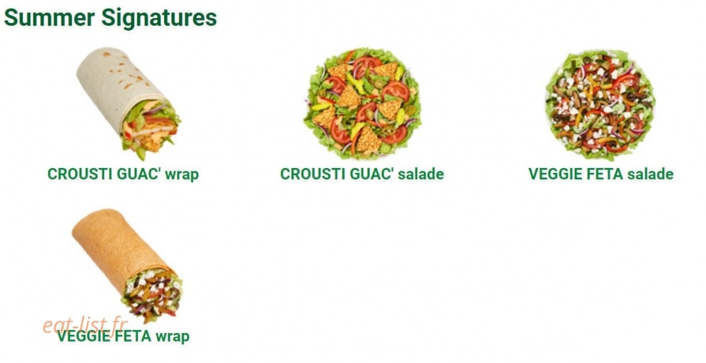 Subway — carte page 2