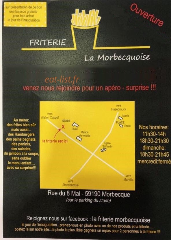 La friterie morbecquoise — carte page 1