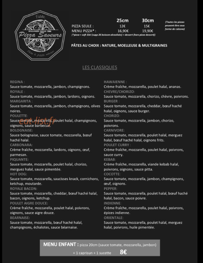 Pizza saveurs — carte page 2