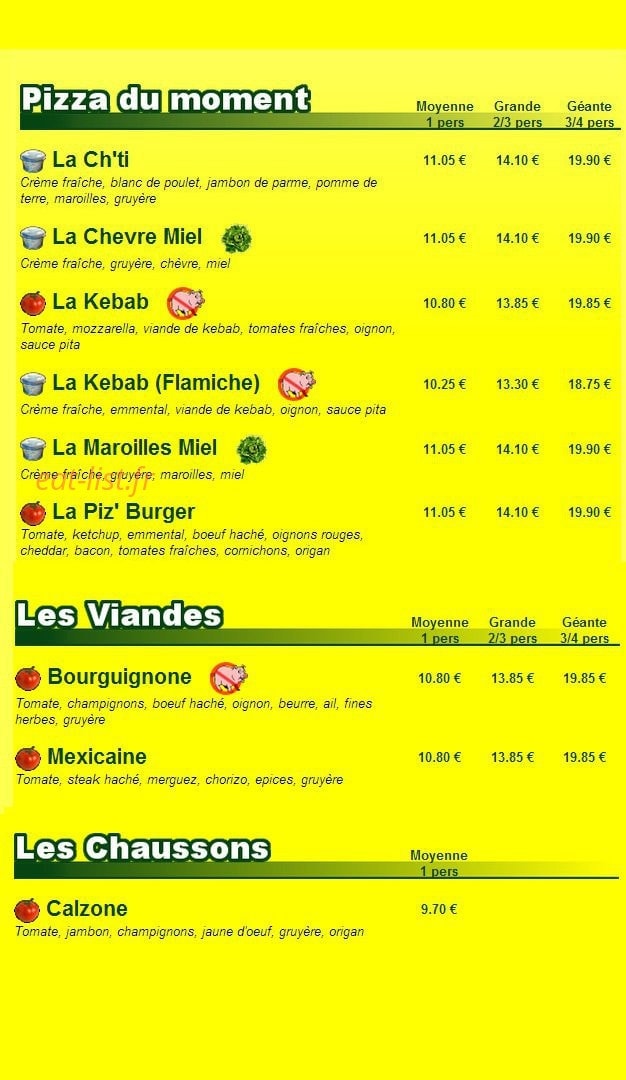 La Tourtière — carte page 1