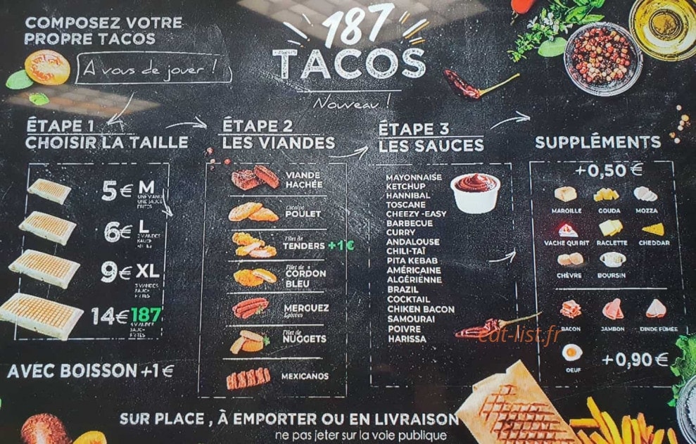 187 burger — carte page 1