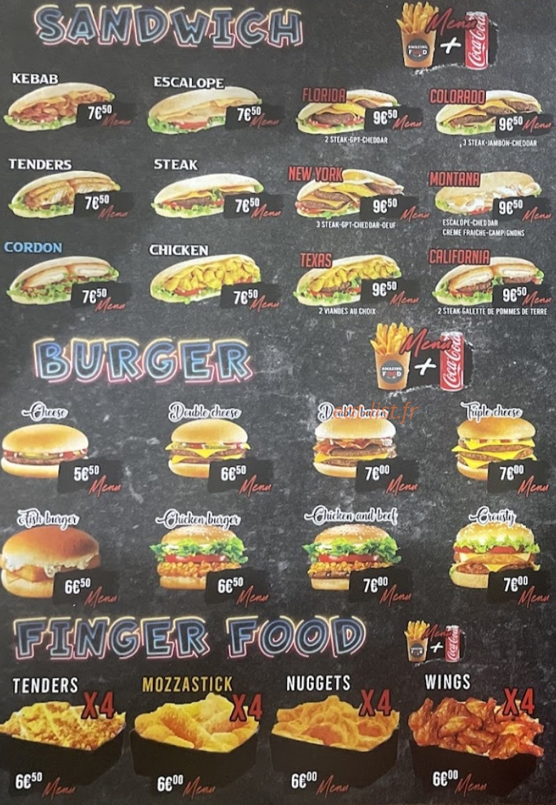 Amazing Food — carte page 2