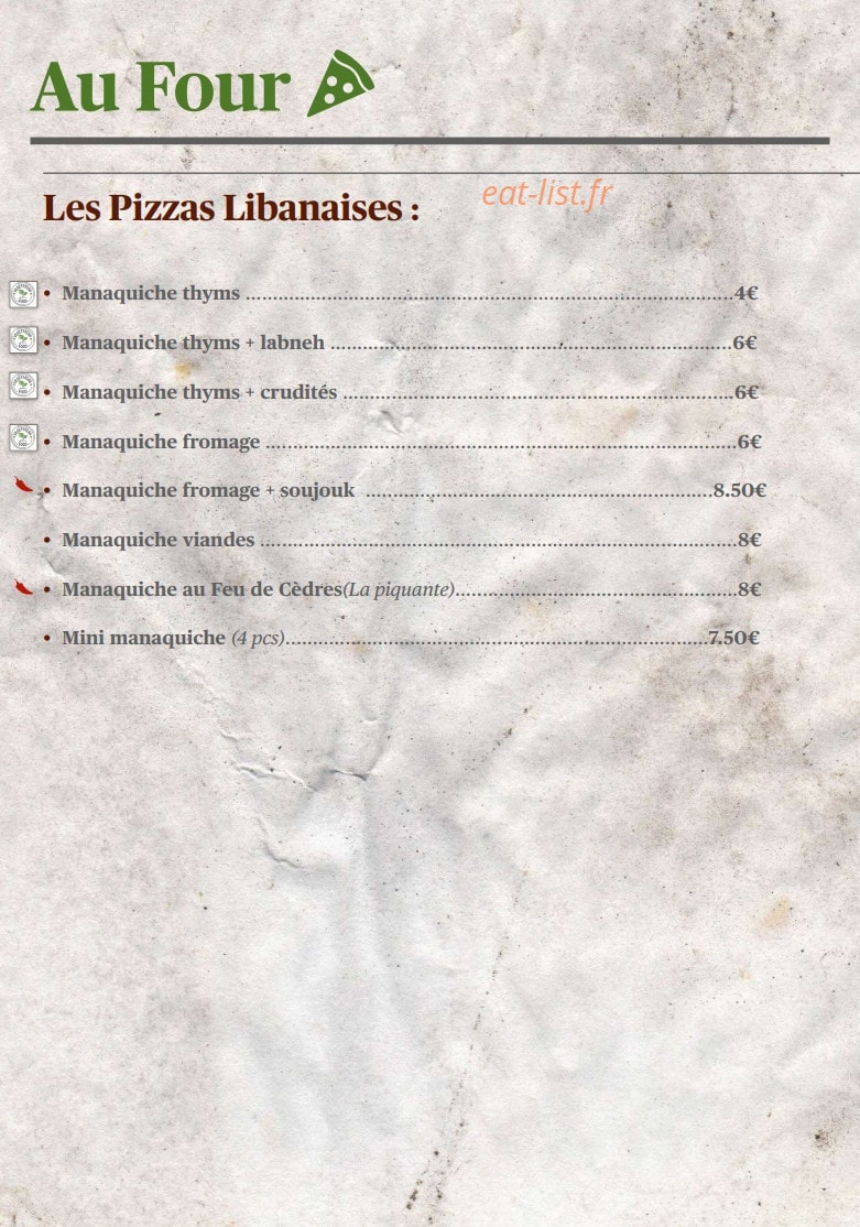 Au Feu De Cèdres — carte page 4