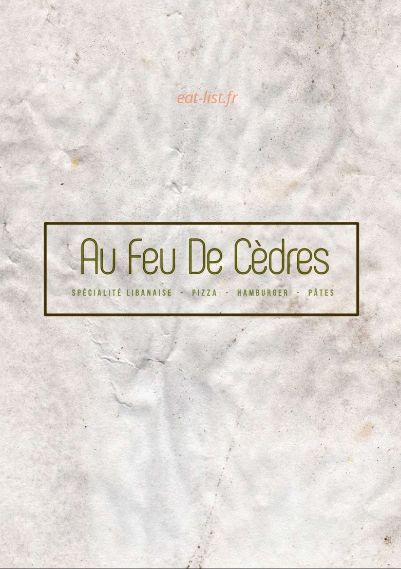 Au Feu De Cèdres — carte page 1