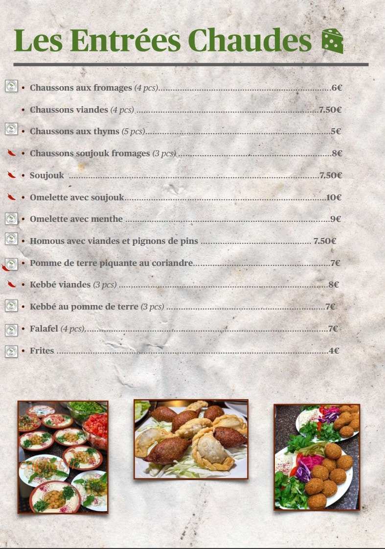 Au Feu De Cèdres — carte page 3