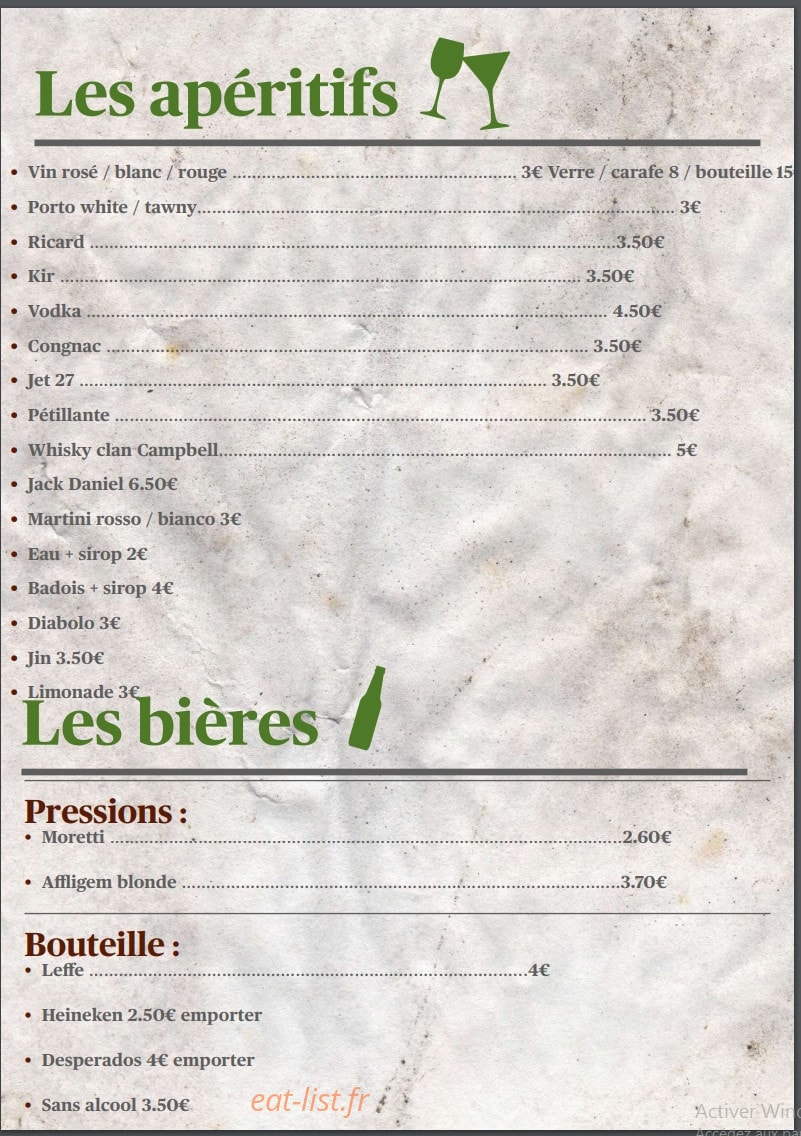 Au Feu De Cèdres — carte page 12