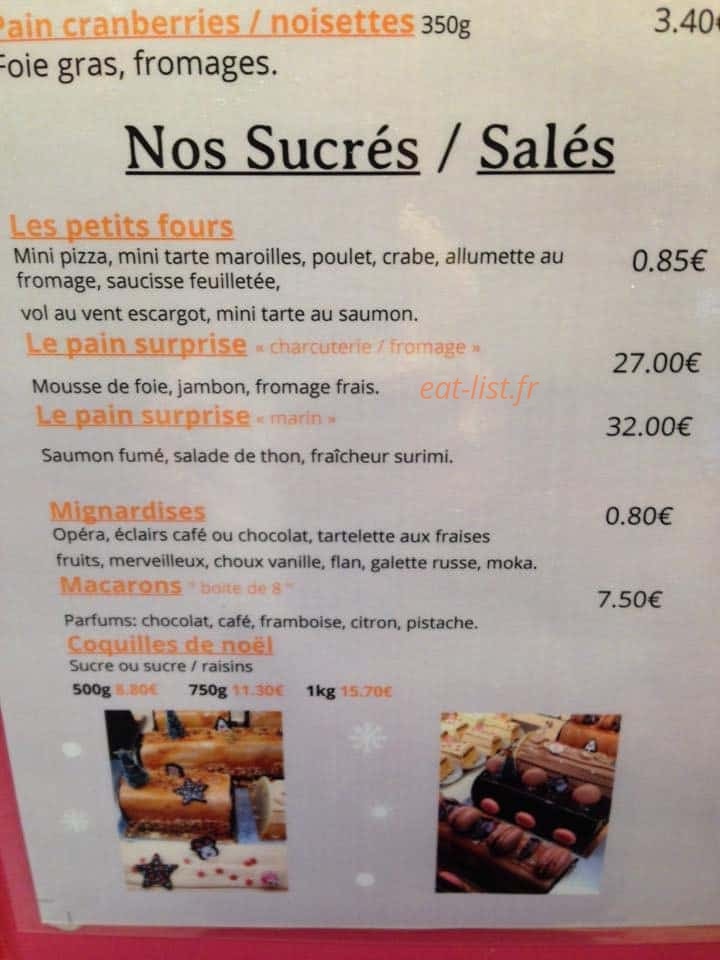 Au pain d'antan — carte page 2