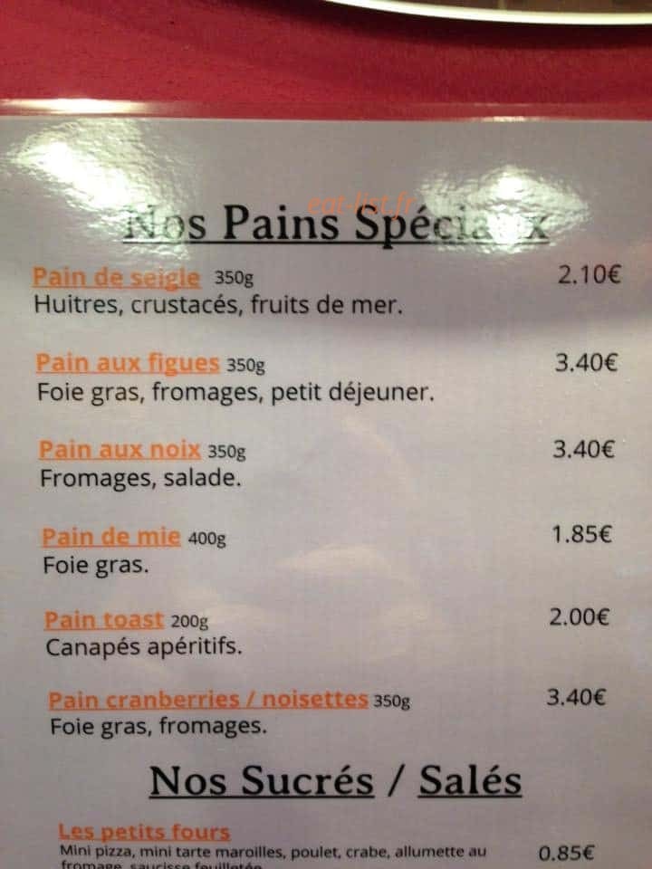 Au pain d'antan — carte page 3