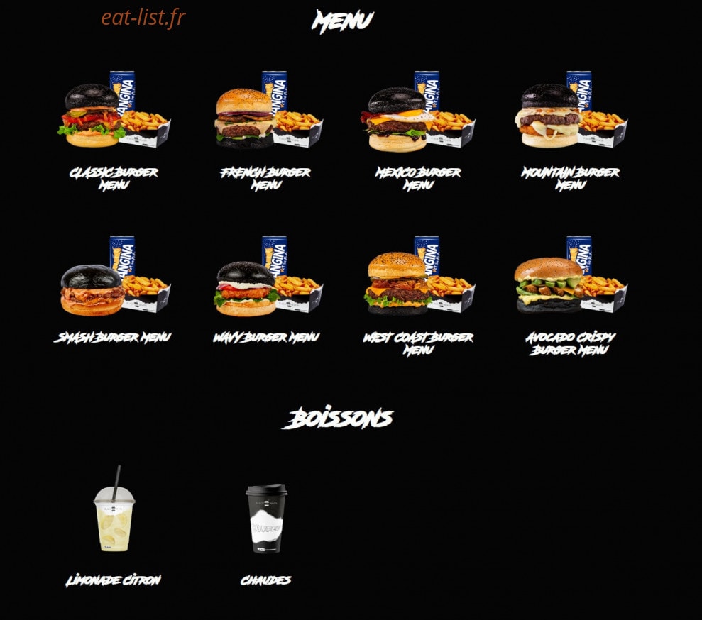 Black and White burger — carte page 2
