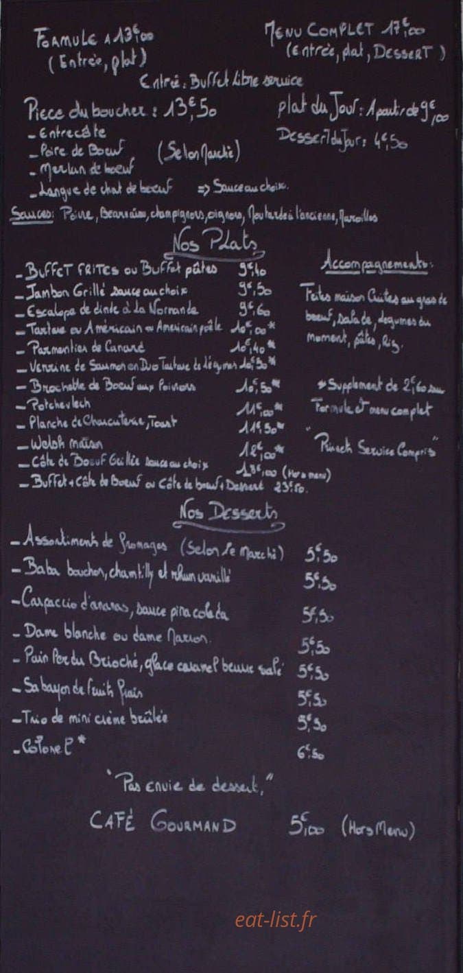Brasserie des francs — carte page 1