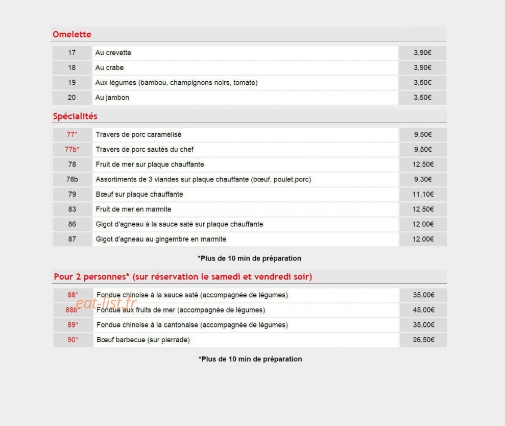Chez Shao — carte page 4