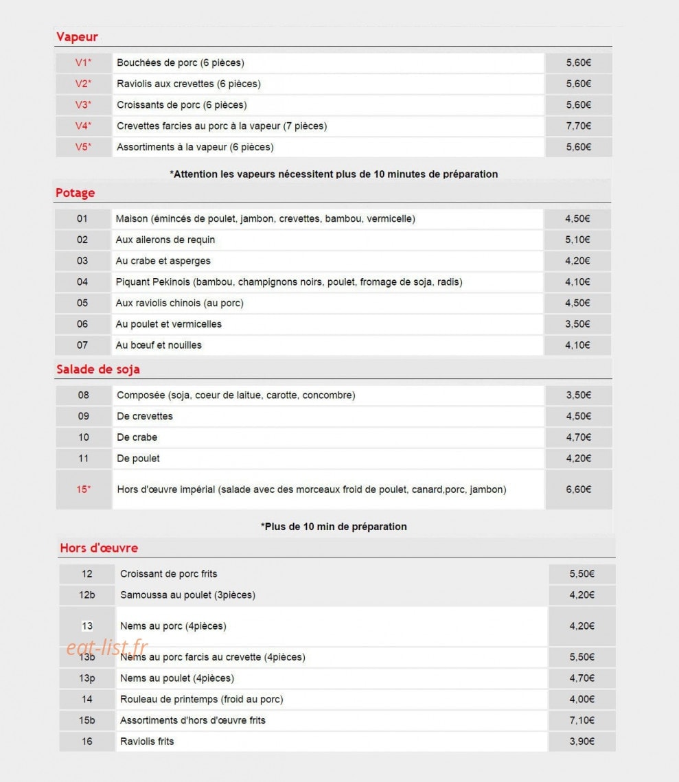 Chez Shao — carte page 3