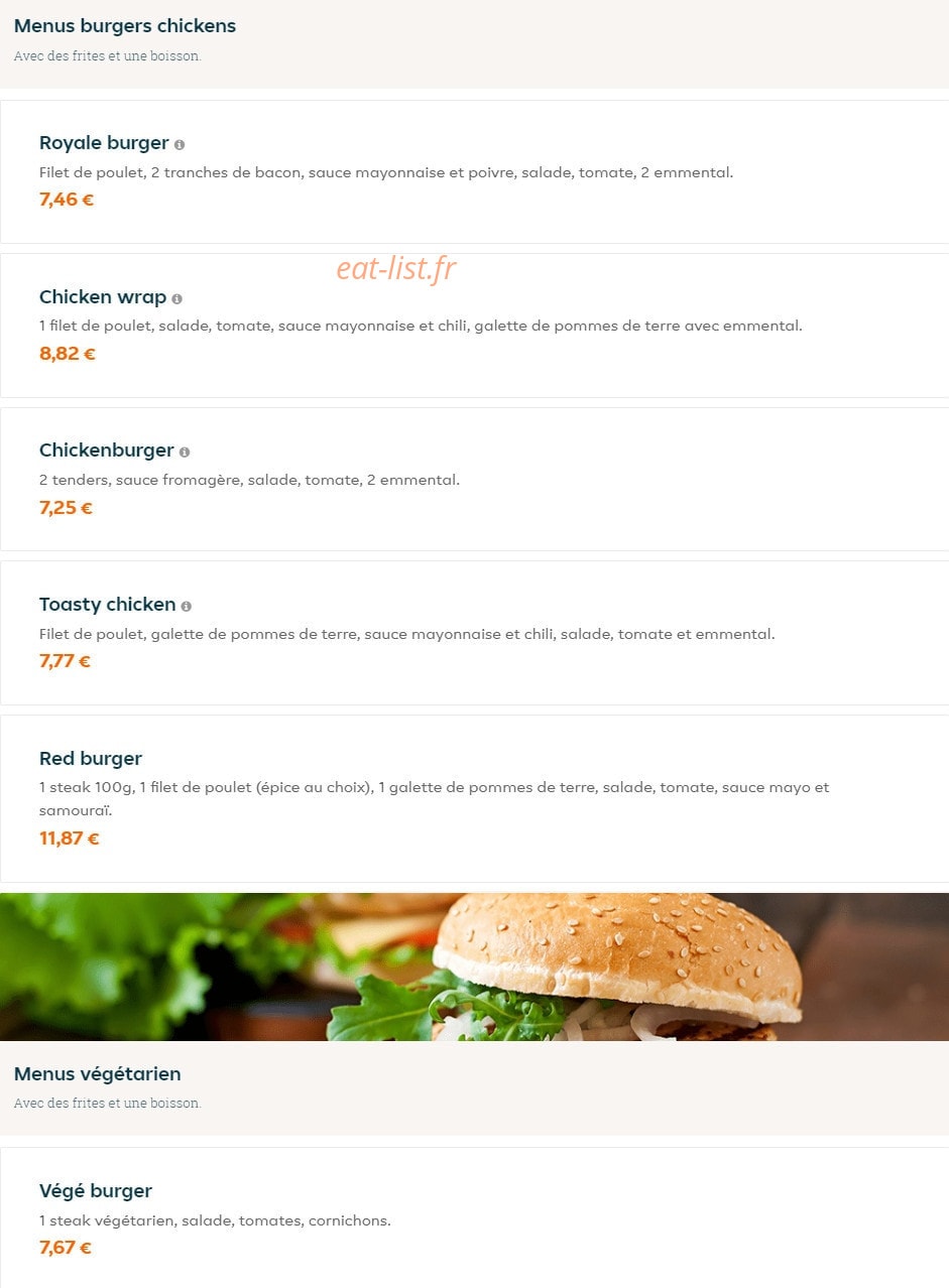 First Burger — carte page 2