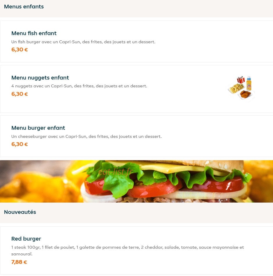 First Burger — carte page 4