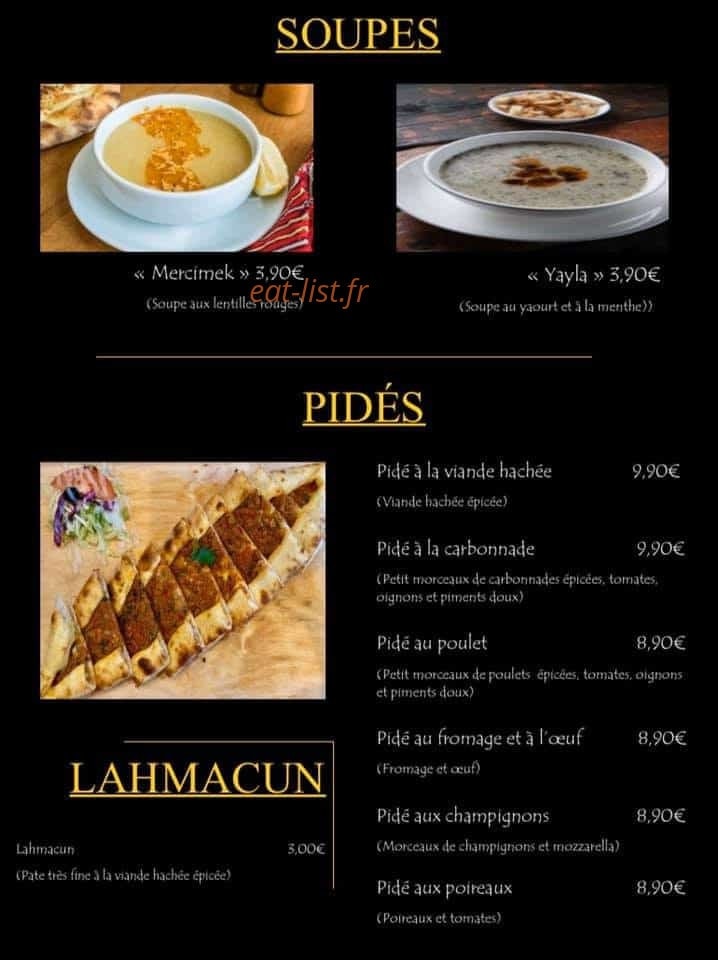 Galata Grill — carte page 1