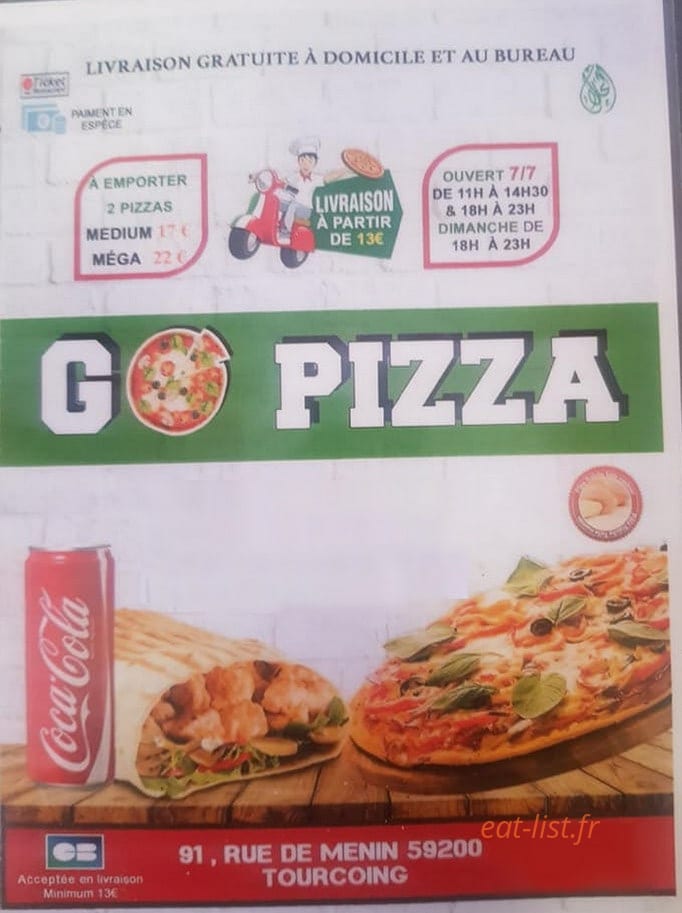Go pizza — carte page 1