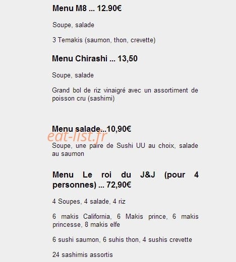 J&j sushi — carte page 8