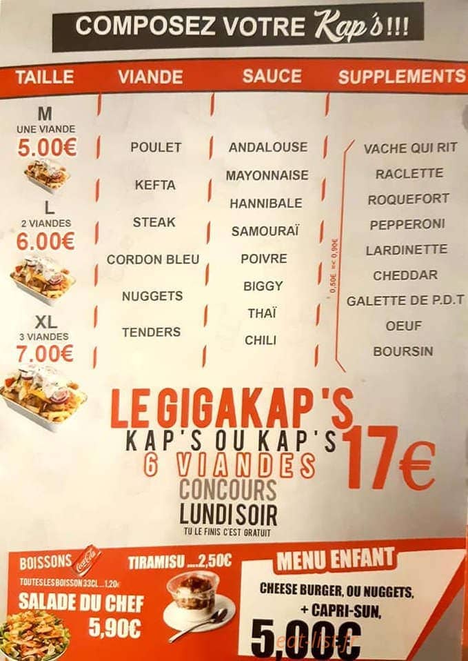 Kap's saloon — carte page 3