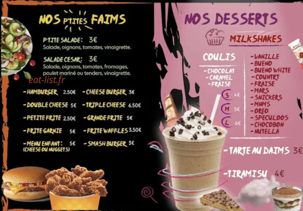 Kf Burger — carte page 1