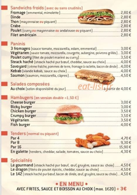 La frite gourmande — carte page 2