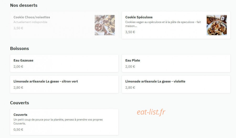 La kitchenette de Lisette — carte page 2