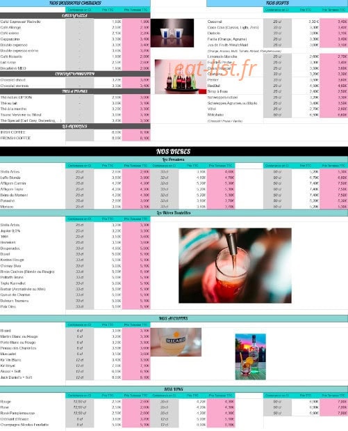 Le Dof Café — carte page 2