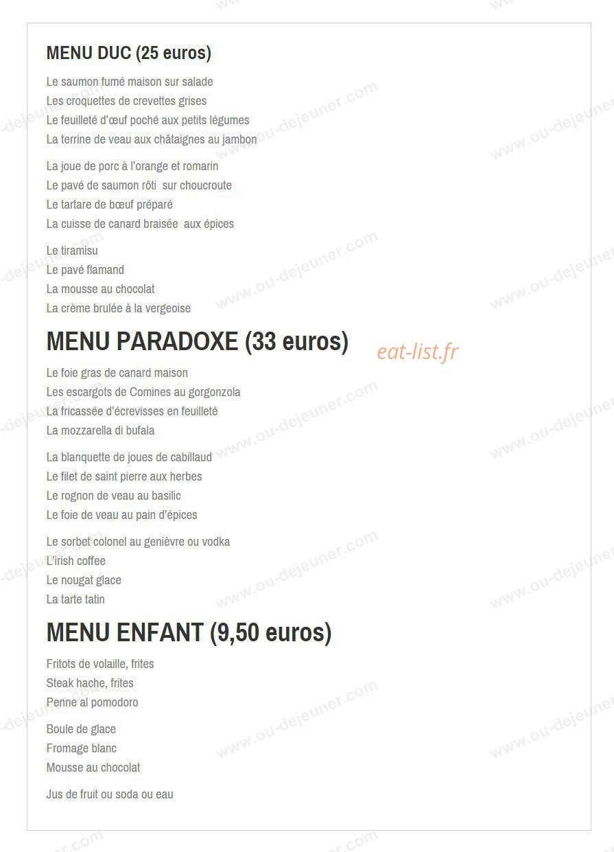 Le Paradoxe — carte page 1