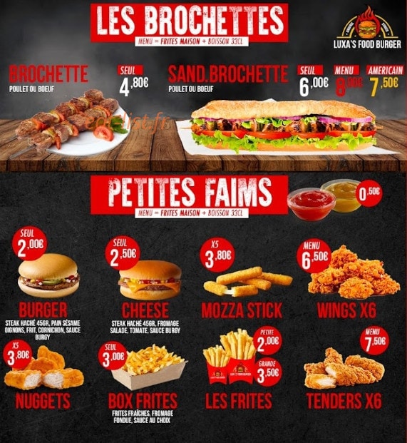 Luxa's Food Burgers — carte page 5