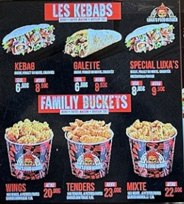 Luxa's Food Burgers — carte page 3