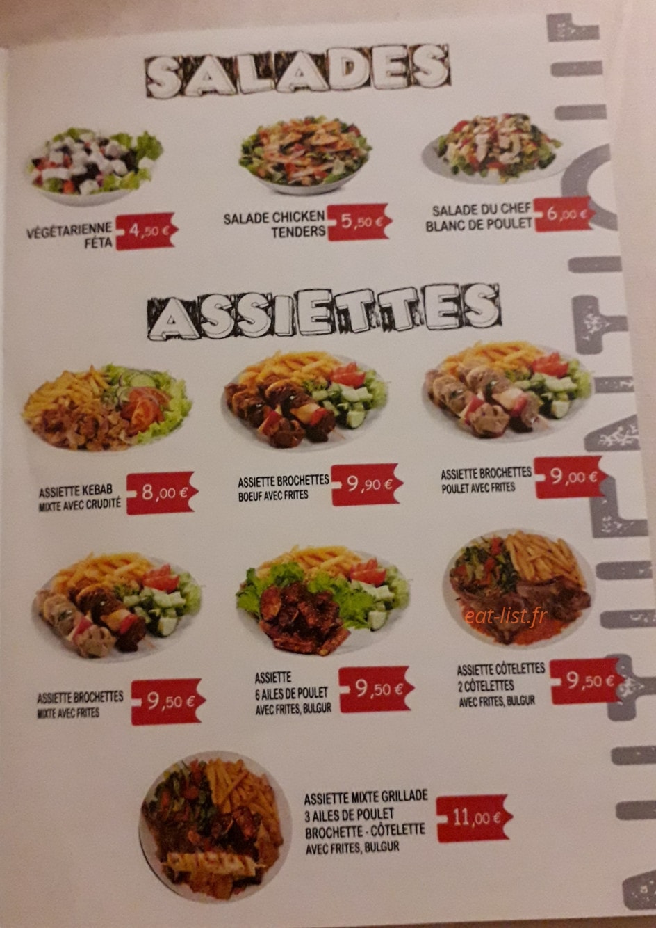 M.b.a Balikci  Kebab — carte page 1