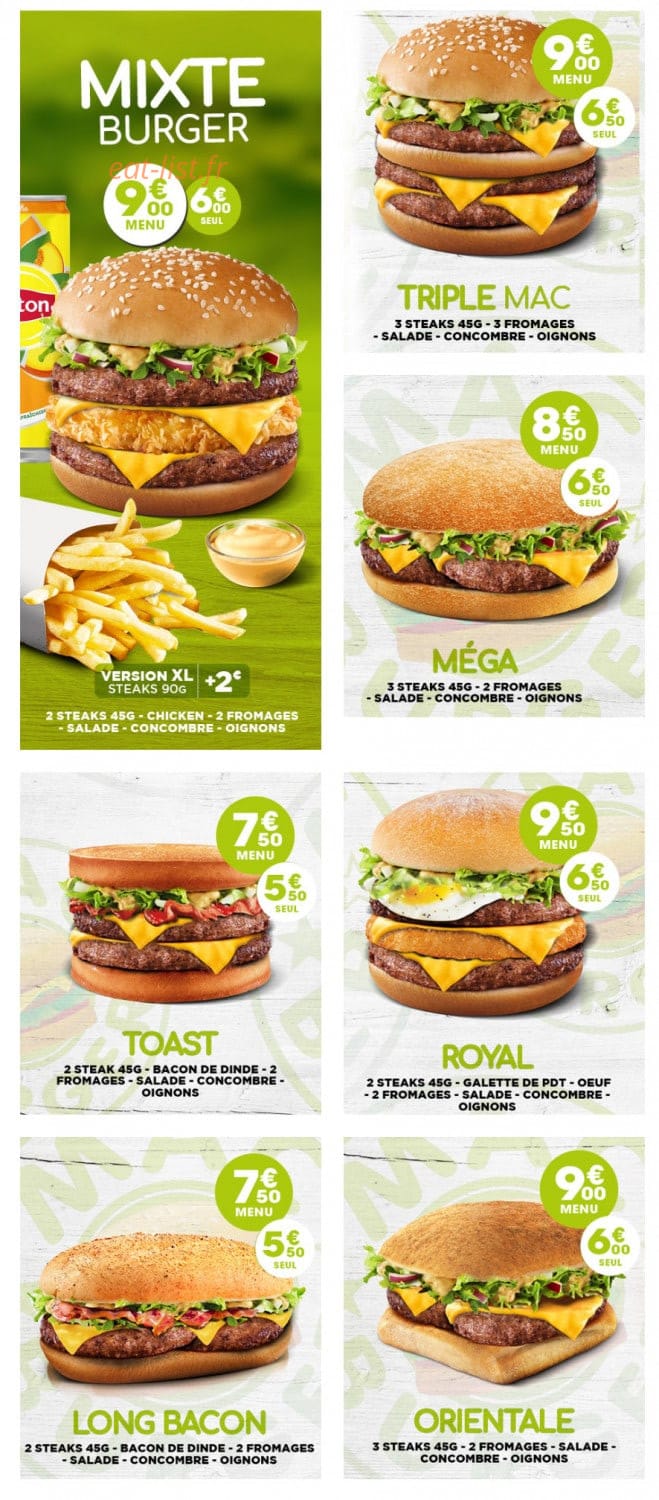 Mac Burger — carte page 2