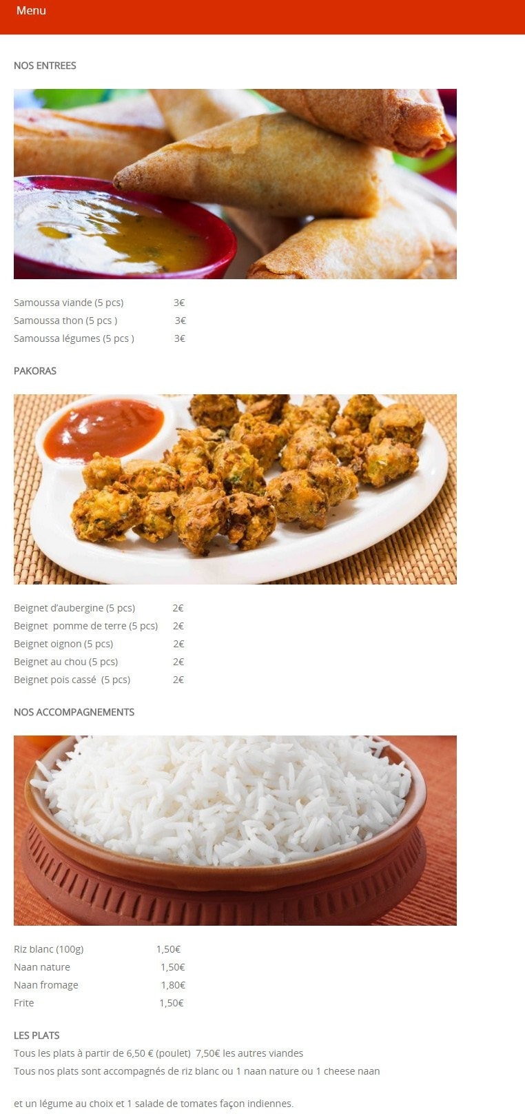 Namaste — carte page 1