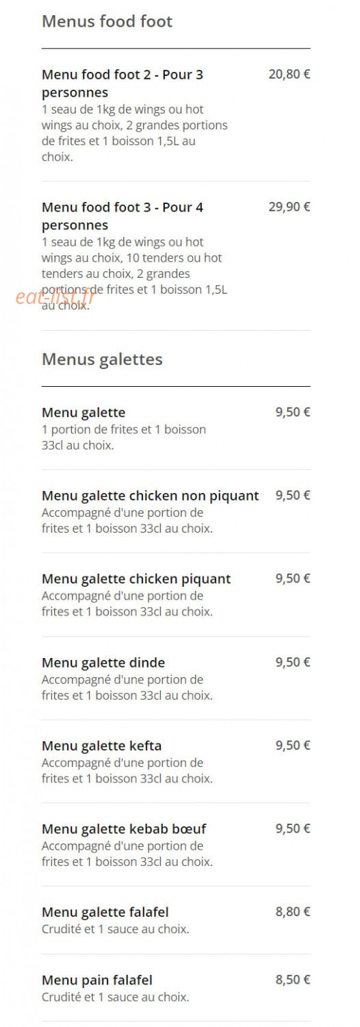 O'Chiken — carte page 3