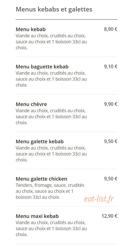 O'Chiken — carte page 4