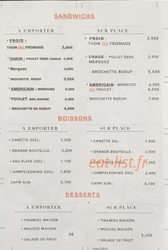 Ôbarbecue — carte page 1