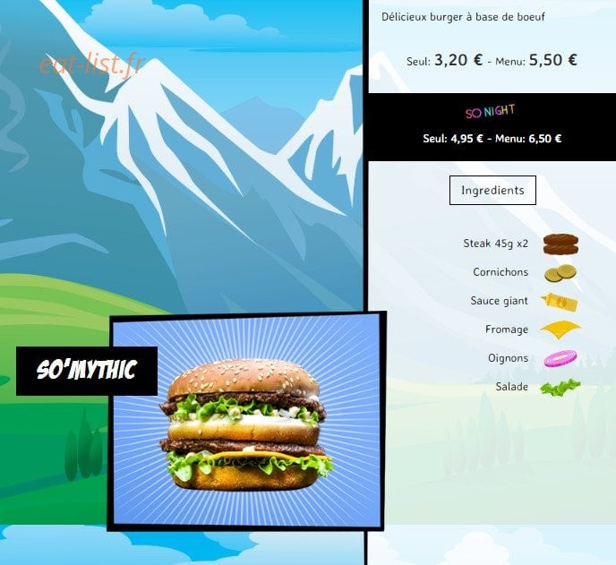 So'drive burger — carte page 4
