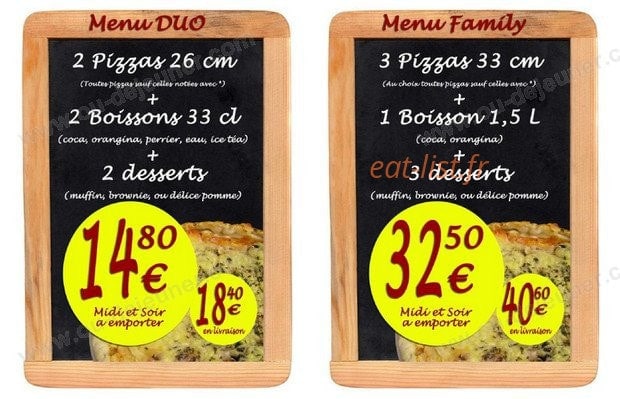 Carte et menu de Tout Feu Tout Flamme à Tourcoing — le menu duo,le menu family