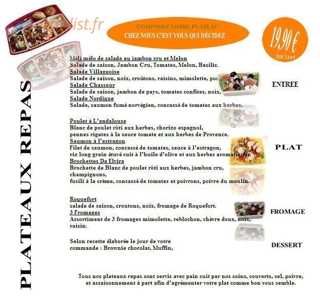 Carte et menu de Tout Feu Tout Flamme à Tourcoing — les plateaux repas