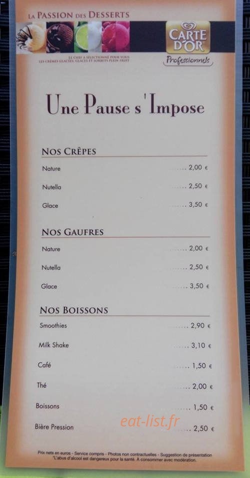Une Pause S'impose — carte page 1