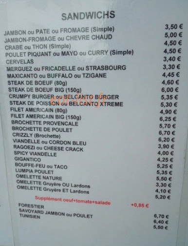 Friterie Marie — carte page 1