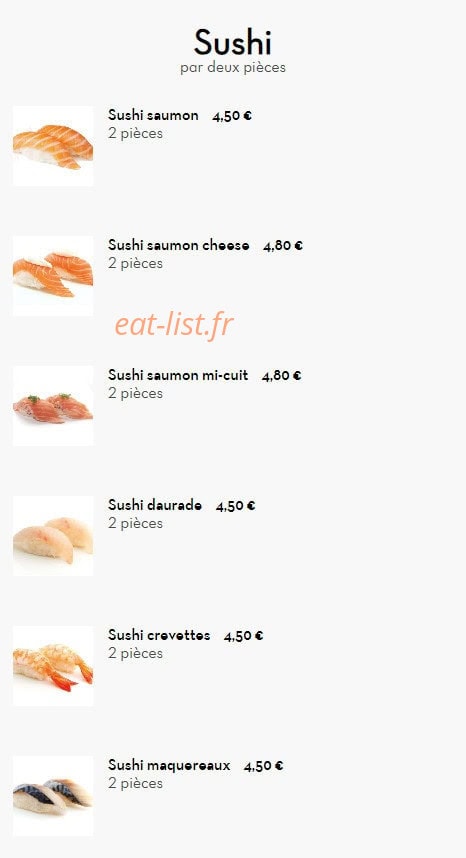 Sushi Impérial — carte page 6