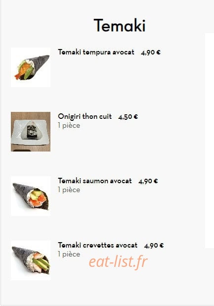Sushi Impérial — carte page 20