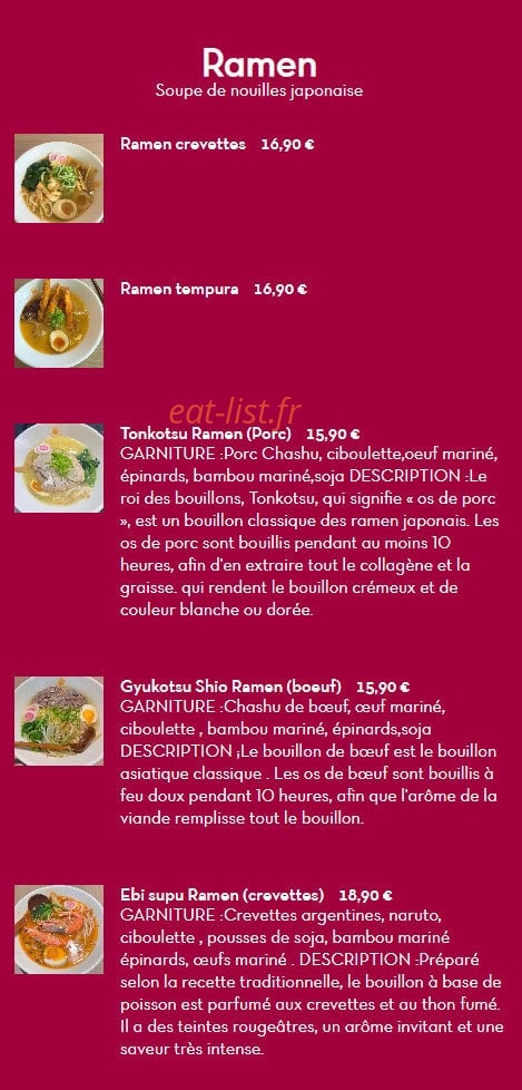 Sushi Impérial — carte page 1