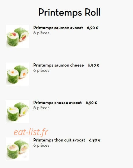 Sushi Impérial — carte page 24